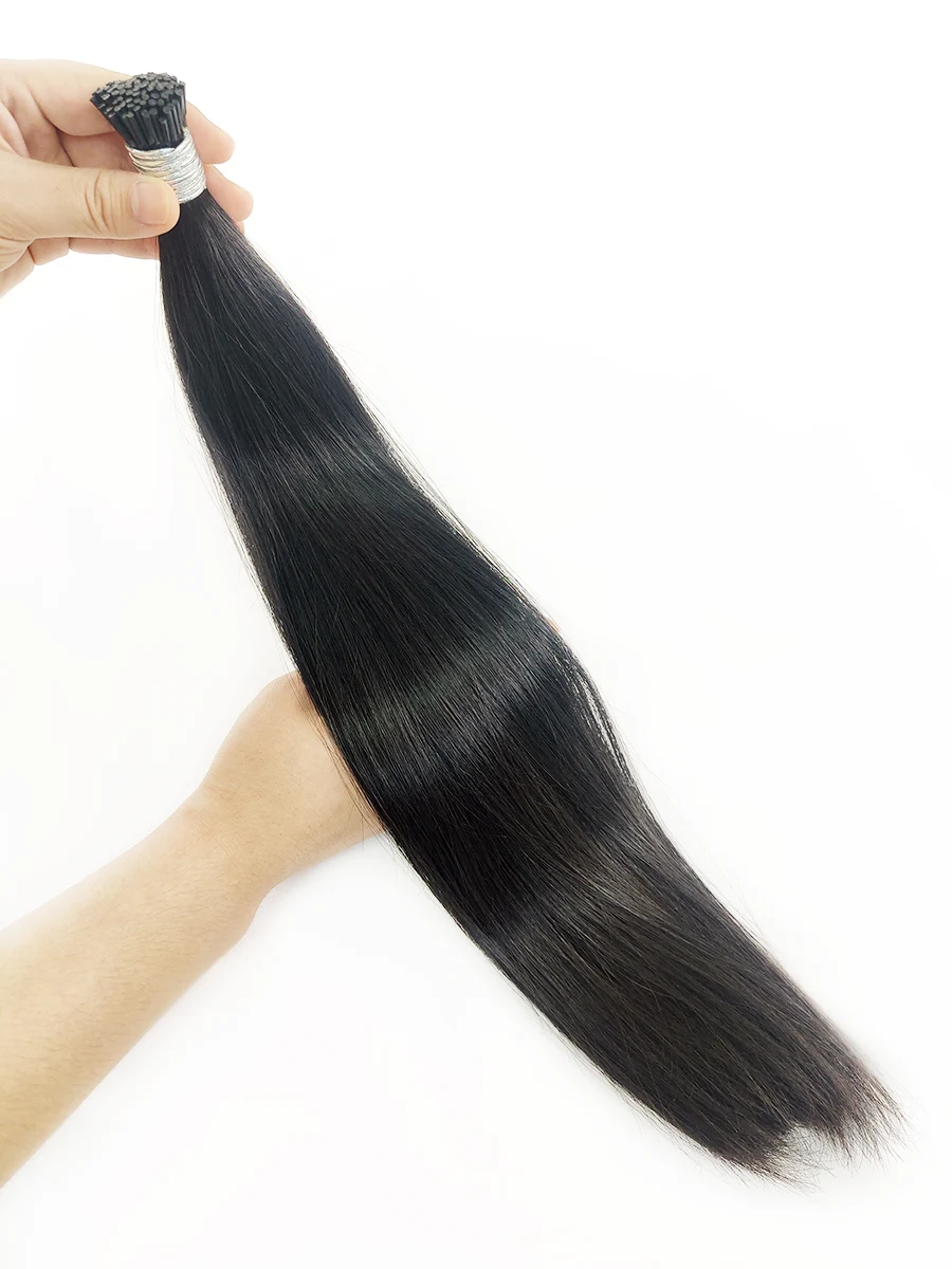 i tip hair extension natural black
