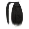 Indian kinky straight natural color fluffy thick synthetic ponytails 6